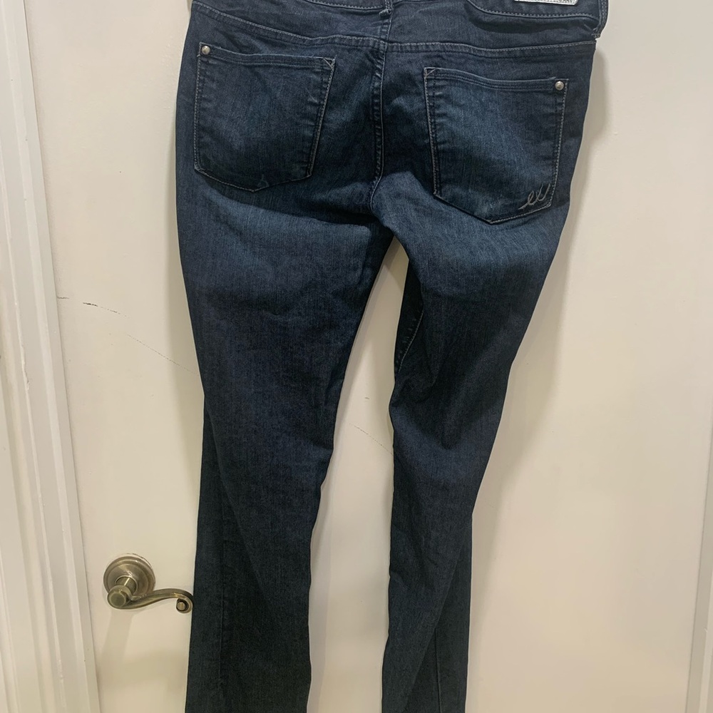 2/$5 Express Women's Deep Indigo Straight Leg Jeans - Picture 4 of 4
